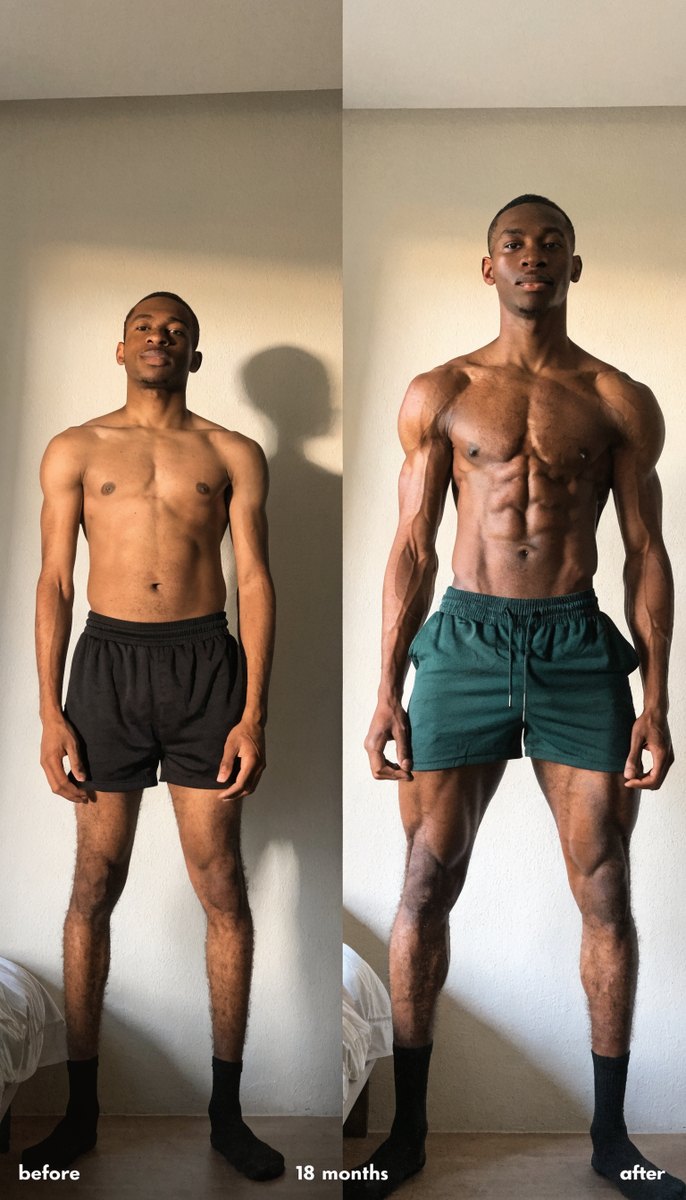 Body composition change over 18 months, shown side by side
